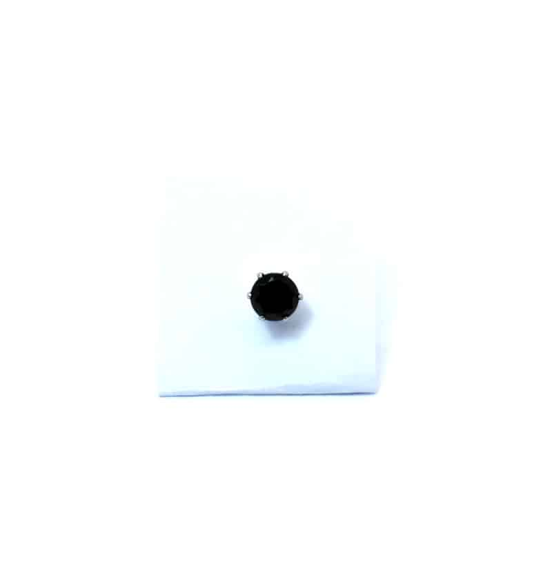Σκουλαρίκια με μαύρη πέτρα από ζιργκόν (5mm) ERG 05-1