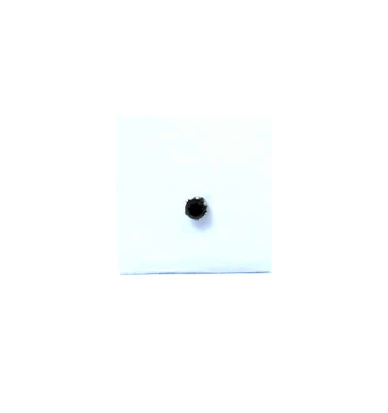 Σκουλαρίκια με μαύρη πέτρα από ζιργκόν (3mm) ERG 05-3