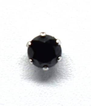 Σκουλαρίκια με μαύρη πέτρα από ζιργκόν (4mm) ERG 05-4