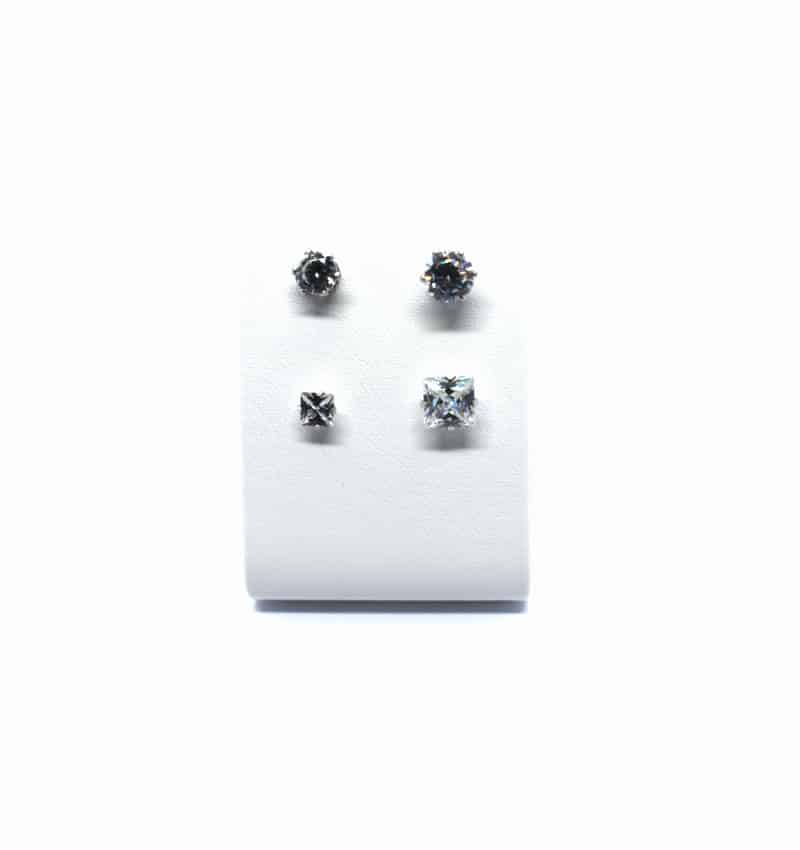 Σκουλαρίκια strass με πέτρα από ζιργκόν (6mm) ERG 04-4