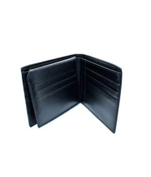 Ανδρικό μαύρο πορτοφόλι με ανάγλυφη υφή PORT03
