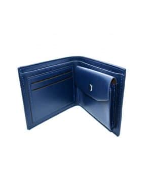 Ανδρικό μπλε πορτοφόλι με ανάγλυφη επιφάνεια PORT04