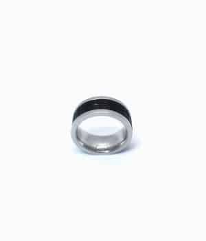 Ανδρικό δαχτυλίδι με μαύρο όνυχα από ανοξείδωτο ατσάλι HR5620