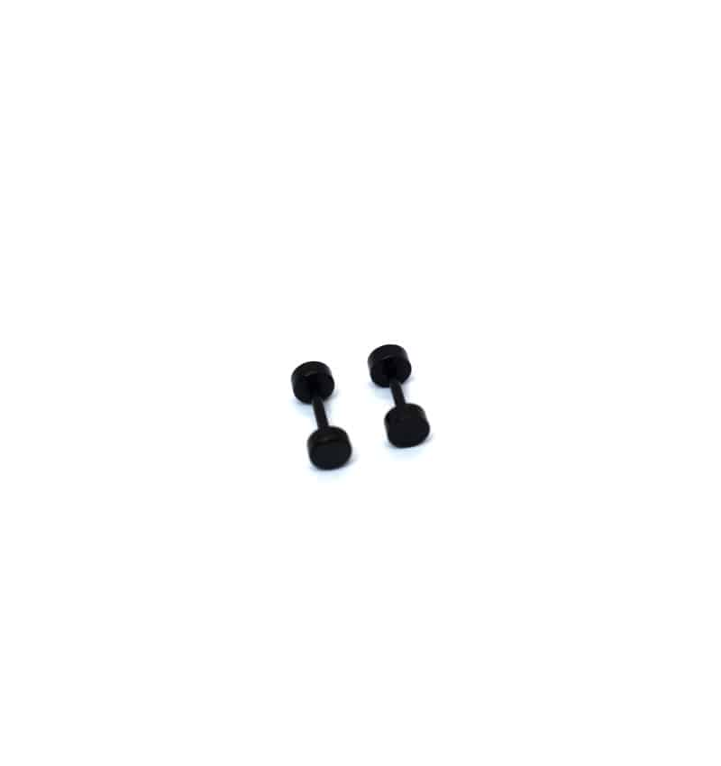 Ανδρικά σκουλαρίκια ατσάλι (4mm) σε μαύρο AB1142