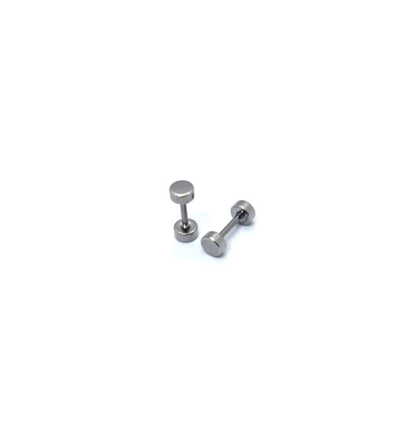 Ανδρικά σκουλαρίκια ατσάλι (4mm) σε φυσικό AB1132