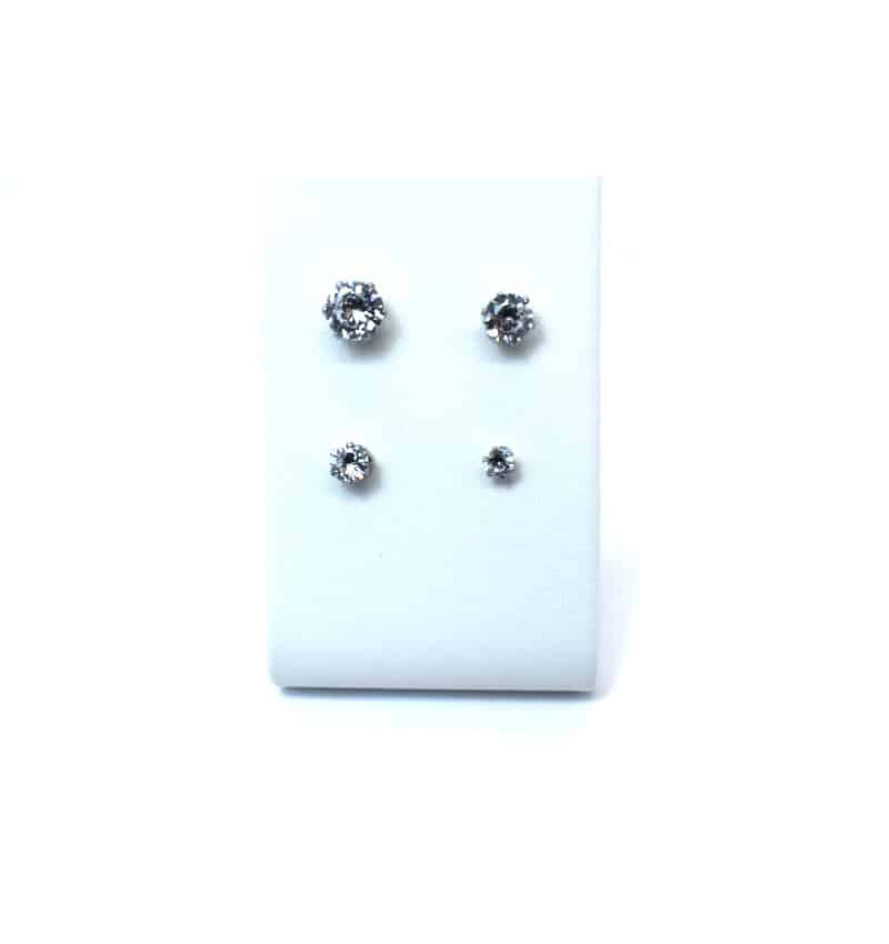 Σκουλαρίκια strass με πέτρα από ζιργκόν & ασήμι 925'' (4mm) NN1451-3