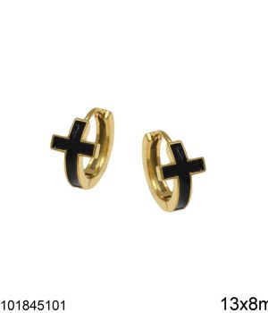 Σκουλαρίκια τύπου ''κρίκος'' ατσάλι (13X8mm) με σμάλτο 303101845.101
