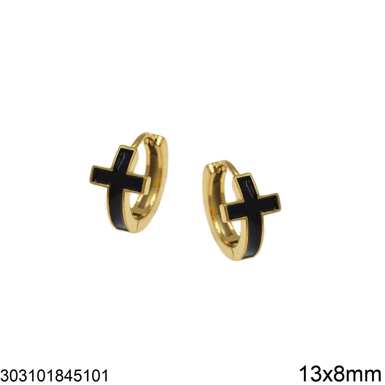 Σκουλαρίκια τύπου ''κρίκος'' ατσάλι (13X8mm) με σμάλτο 303101845.101