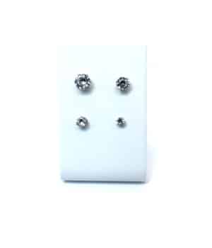 Σκουλαρίκια strass με πέτρα από ζιργκόν & ασήμι 925'' (7mm) NN1472-1